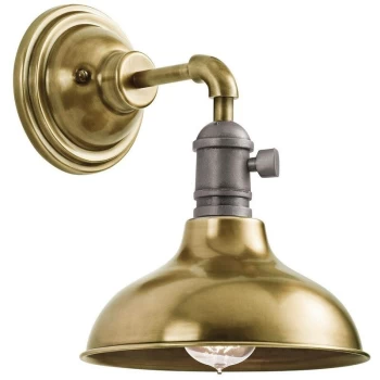 Image of Cobson - 1 Light Indoor Wall Light Brass, E27 - Elstead