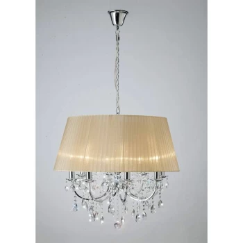 Image of Olivia pendant light with bronze lampshade 8 polished chrome / crystal bulbs