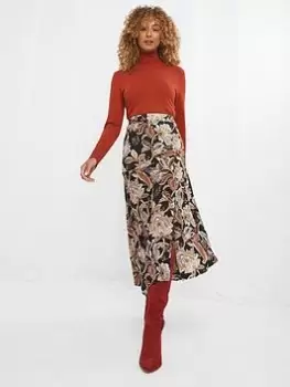 Image of Joe Browns Jersey Roll Neck Top -orange, Orange, Size 10, Women