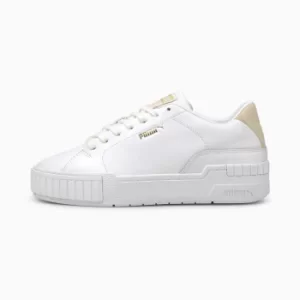 Image of PUMA Cali Sport Clean Womens Trainers, White/Shifting Sand, size 7.5, Shoes