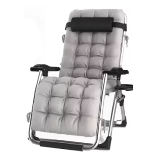 Image of Groundlevel Luxury Recliner Extra Wide Gravity Chairs With Cup Holder - 1 Grey Chair