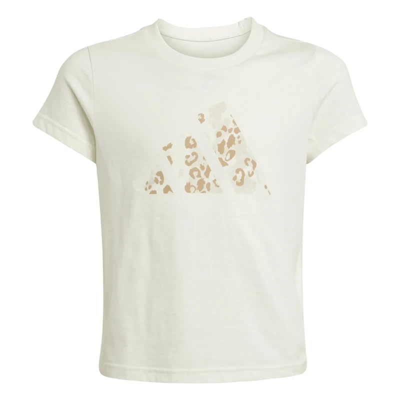 Image of Adidas SPORTSWEAR Short Sleeve T-Shirt with Leopard Print beige Baby 7/8Y (120 to 126CM);9/10Y (132 to 138CM);11/12Y (144 to 150CM);13/14Y (153 to 156