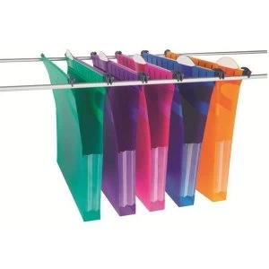 Image of Rexel Multifile Extra A4 Polypropylene Suspension File Assorted Colours Pack of 10 Suspension Files
