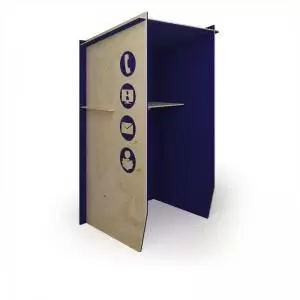 Image of Piano Solo acoustic booth - dark blue trim