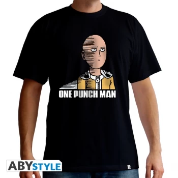 Image of One Punch Man - Saitama Fun Mens Medium T-Shirt - Black
