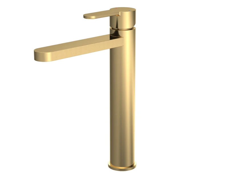Image of Balterley Round High Rise Mono Basin Mixer Tap Brushed Brass Bronze