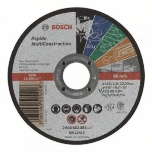 Image of Bosch Accessories ACS 60 V BF 2608602384 Cutting disc (straight) 115mm 22.23mm