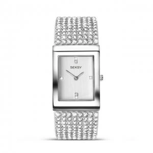 Image of Seksy Silver And White Krystal' Watch - 2375