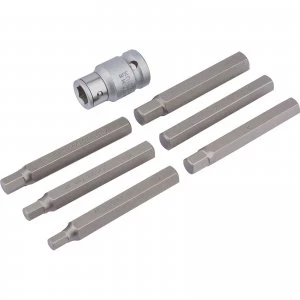 Image of Draper Expert 7 Piece 1/2" Drive Bit Holder and Hexagon Bit Set 1/2"