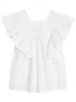 Image of Mango Baby Girls White Broderie Dress - White