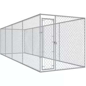 Image of Vidaxl - Outdoor Dog Kennel 760x192x185cm Silver