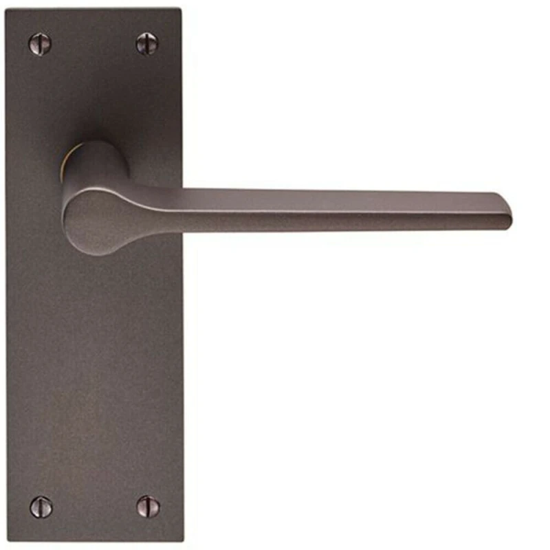Image of Loops PAIR Flat Straight Handle on Slim Latch Backplate 150 x 50mm Matt Bronze Multi
