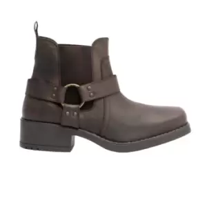 Image of Woodland Mens Low Harley Gusset Harness Leather Boots (9 UK) (Brown)