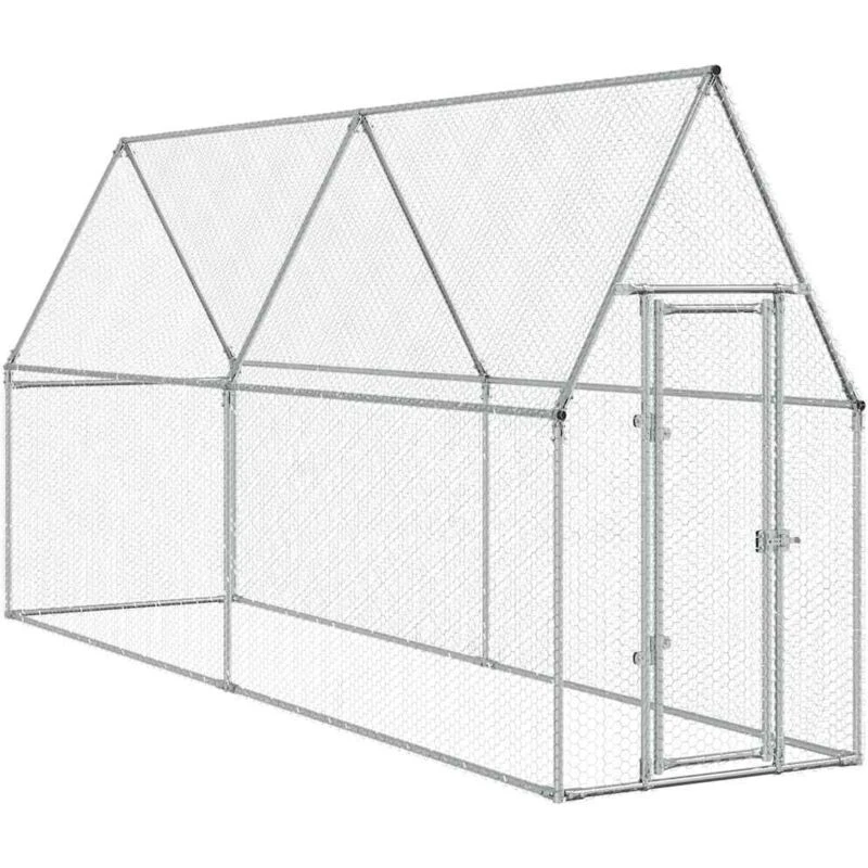 Image of VIDAXL Chicken Cage Silver 400x100x190cm Galvanised Steel Vidaxl 8721012410374