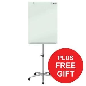 Image of Nobo Diamond 700x1000mm Glass Mobile Easel Promotional Offer Apr Jun