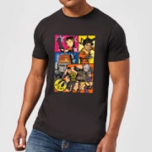 Image of Star Wars Rebels Comic Strip Mens T-Shirt - Black