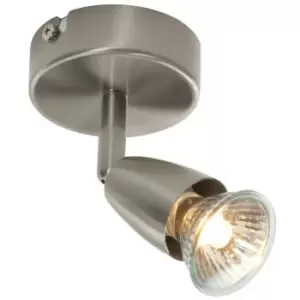 Image of LED Adjustable Ceiling Spotlight Satin Nickel Single GU10 Dimmable Downlight