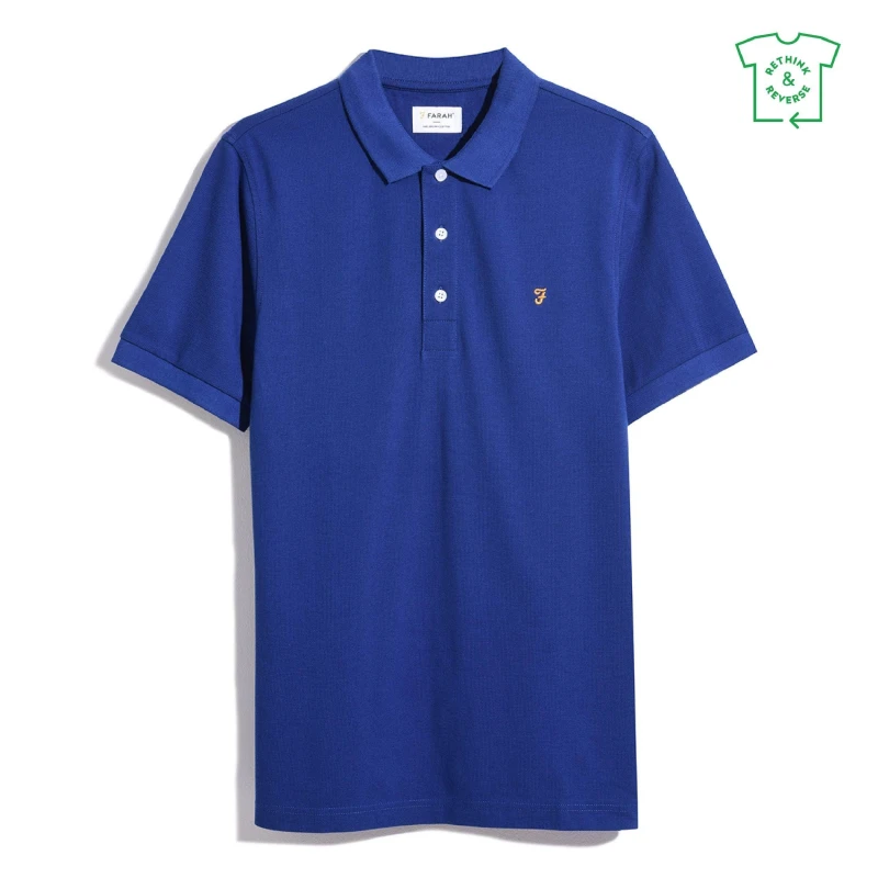 Image of Farah Blanes Short Sleeve Polo Blue Blue male