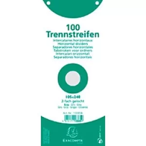 Image of Exacompta Punched Dividers 13385B Grey 105x240mm Pack of 1200