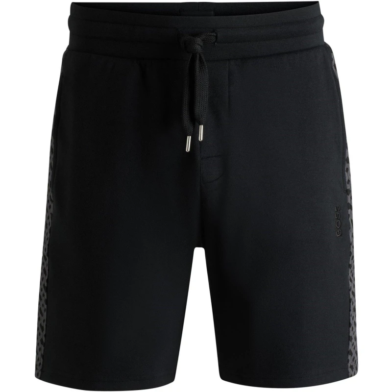 Image of Boss Mens LukeMono Fleece Material Shorts Black 001 male M