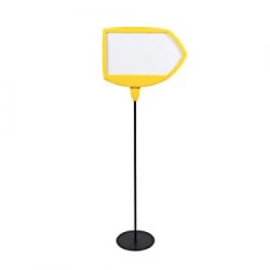 Image of Bi Office Safety Arrow Floor Sign Magnetic Drywipe Yellow