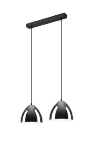 Image of Mia Bar Pendant Ceiling Light Chrome, 2x E27