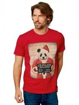 Image of Joe Browns Christmas Criminal T-Shirt - Red , Red Size M Men