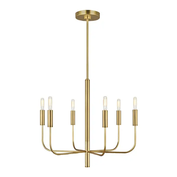 Image of Feiss Feiss Brianna 6 Light Chandelier - Brass