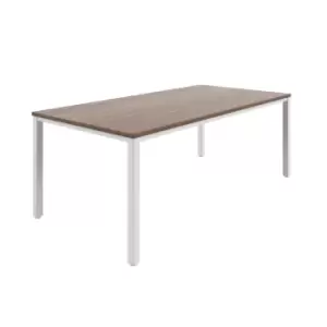 Image of Fraction Infinity 200 X 100 Meeting Table - Dark Walnut With White Legs