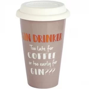 Image of Arora Ultimate Gift for Girls 8701 Gin Drinker Ceramic Travel Mug, Stainless Steel