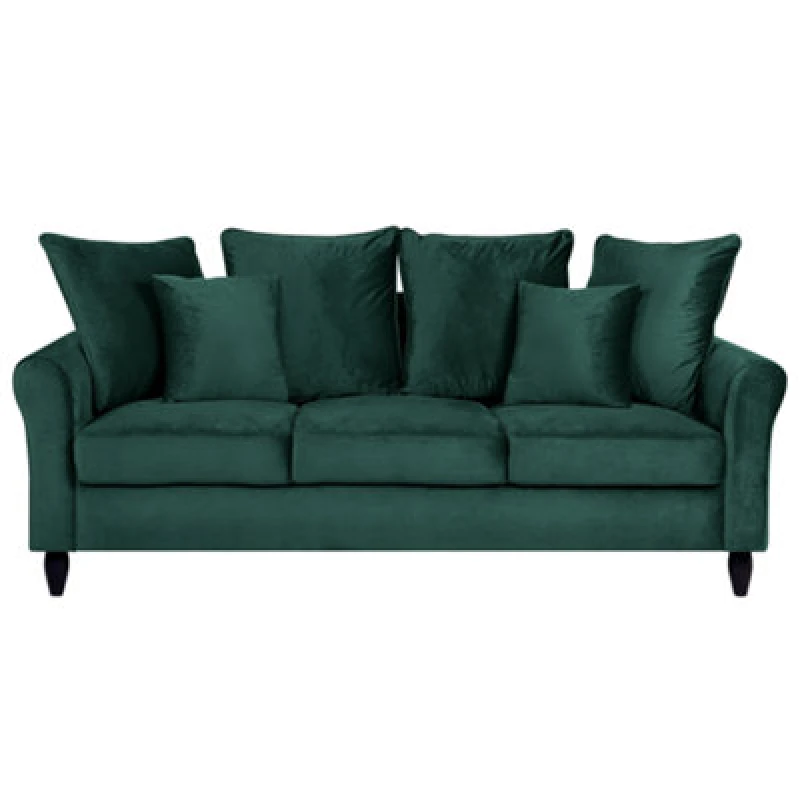 Image of Beliani Sofa 3 Seater Bornholm Velvet Dark Green