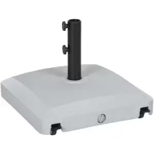 Image of Outsunny Water or Sand Filled Outdoor Market Umbrella Base Stand with Wheels - Light Grey