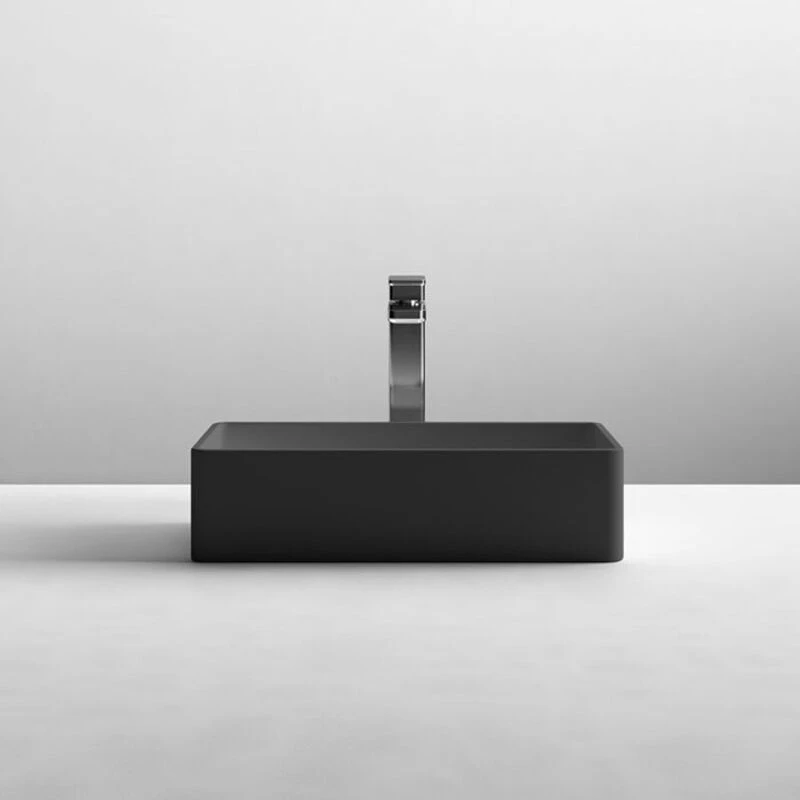 Image of NUIE Nuie - Vessel Rectangular Sit-On Countertop Basin 465mm Wide - Matt Black NBV480