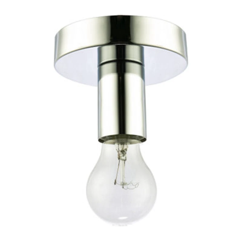 Image of Happy Homewares Polished Chrome Ceiling Or Wall Light Fitting For Industrial Style Light Bulbs