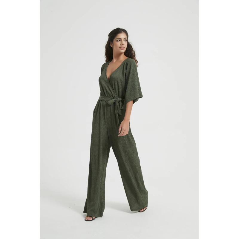 Image of Be You Crinkle Jumpsuit - Green Green 8
