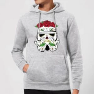 Image of Star Wars Day Of The Dead Stormtrooper Pullover Hoodie - Grey - M