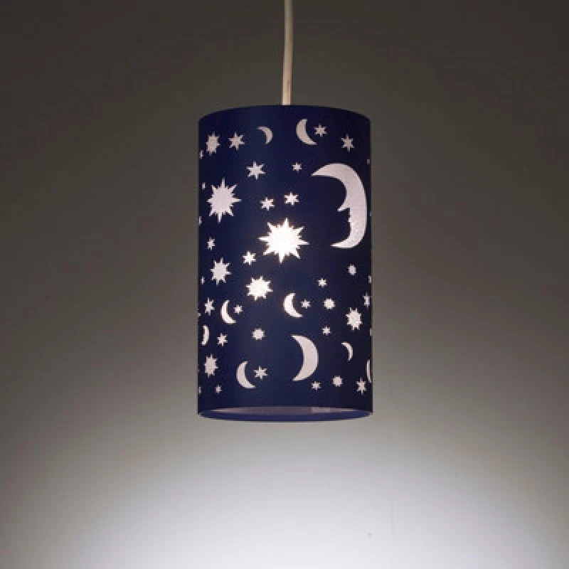 Image of K Living Moon And Stars Ceiling Light Shade Moonlight Childrens Room Midnight Blue Navy