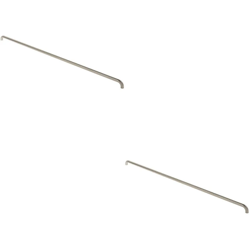 Image of Loops 2x Round D Bar Pull Handle 1830 x 30mm 1800mm Fixing Centres Satin Steel Metallics unisex