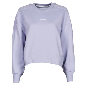 Image of Calvin Klein Jeans MICRO BRANDING CN womens Sweatshirt in Purple - Sizes S,M,L,XL,XS