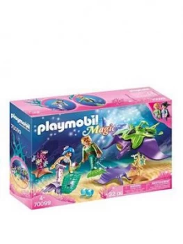 Image of Playmobil 70099 Magic Mermaids Pearl Collectors With Manta Ray Family