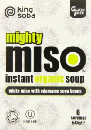 Image of King Soba Organic Gluten Free Miso Soup with Edamame Beans 60g