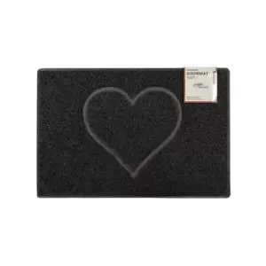 Image of Oseasons Heart Small Embossed Doormat - Black