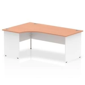 Image of Trexus Desk Crescent Left Hand Panel End 1800x800mm Beech Top White