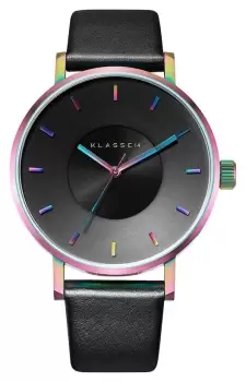 Image of Klasse14 VO15TI001M Volare Rainbow 42mm Black Leather Strap Watch