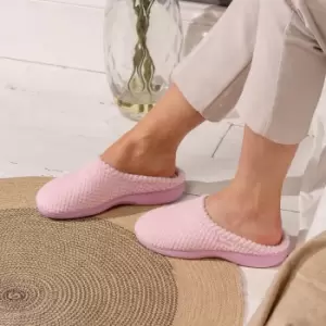 Image of totes Isotoner Popcorn Ladies Mule Slippers Pale Pink