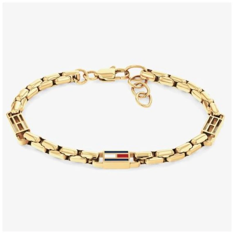 Image of Tommy Hilfiger 2790675 3D Flag Metal Gold Plated Bracelet Jewellery
