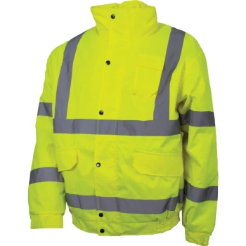 Image of Hi-vis Rip-stop Bomber Jacket (EN20471) Yellow - M