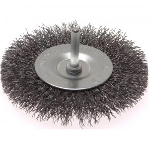 Image of Faithfull Crimped Wire Wheel Brush 100mm 6mm Shank
