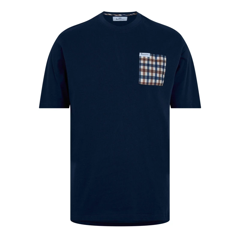 Image of Debenhams Debenhams Men Club Check Pocket T-Shirt Navy Size: Medium navy M Male 8900000511730