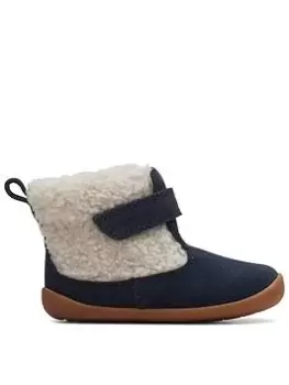 Image of Clarks Toddler Roamer Moon Boot, Navy, Size 2 Younger